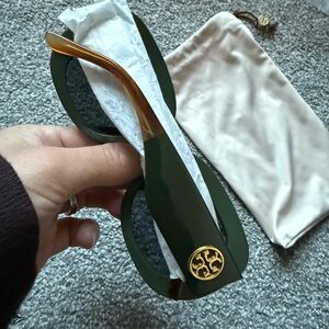 Tory Burch olive green Square Ladies Sunglasses
